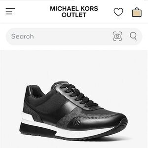 Michael Kors Black Sneakers with Leather and Mesh Design